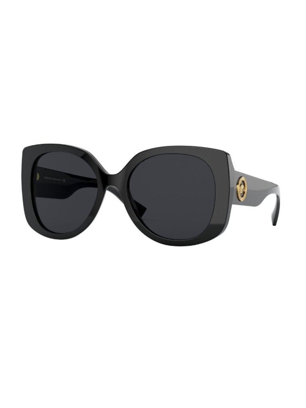 New Versace Women's Sunglasses Black Square Grey Lens Injected Frame VE4387 GB1